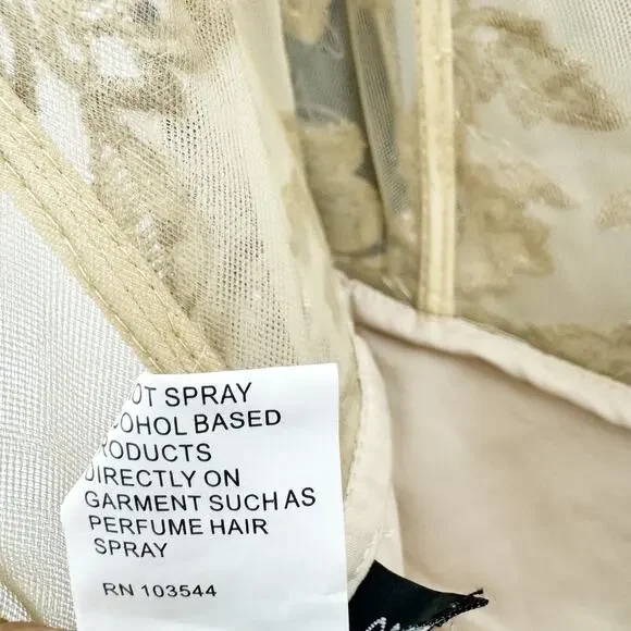 La Femme Nude Floral Appliqué Chiffon Evening Gown Maxi Dress Size 14 NWT